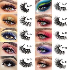 Set of 10 Pairs False Eyelashes Mink Wispy Cat-eye